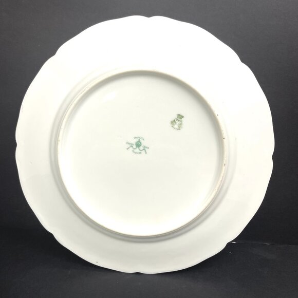 Set 2 Imperial Crown China Austria Vienna 9.5” Plates, Pink Roses & Teal Center - Picture 5 of 6